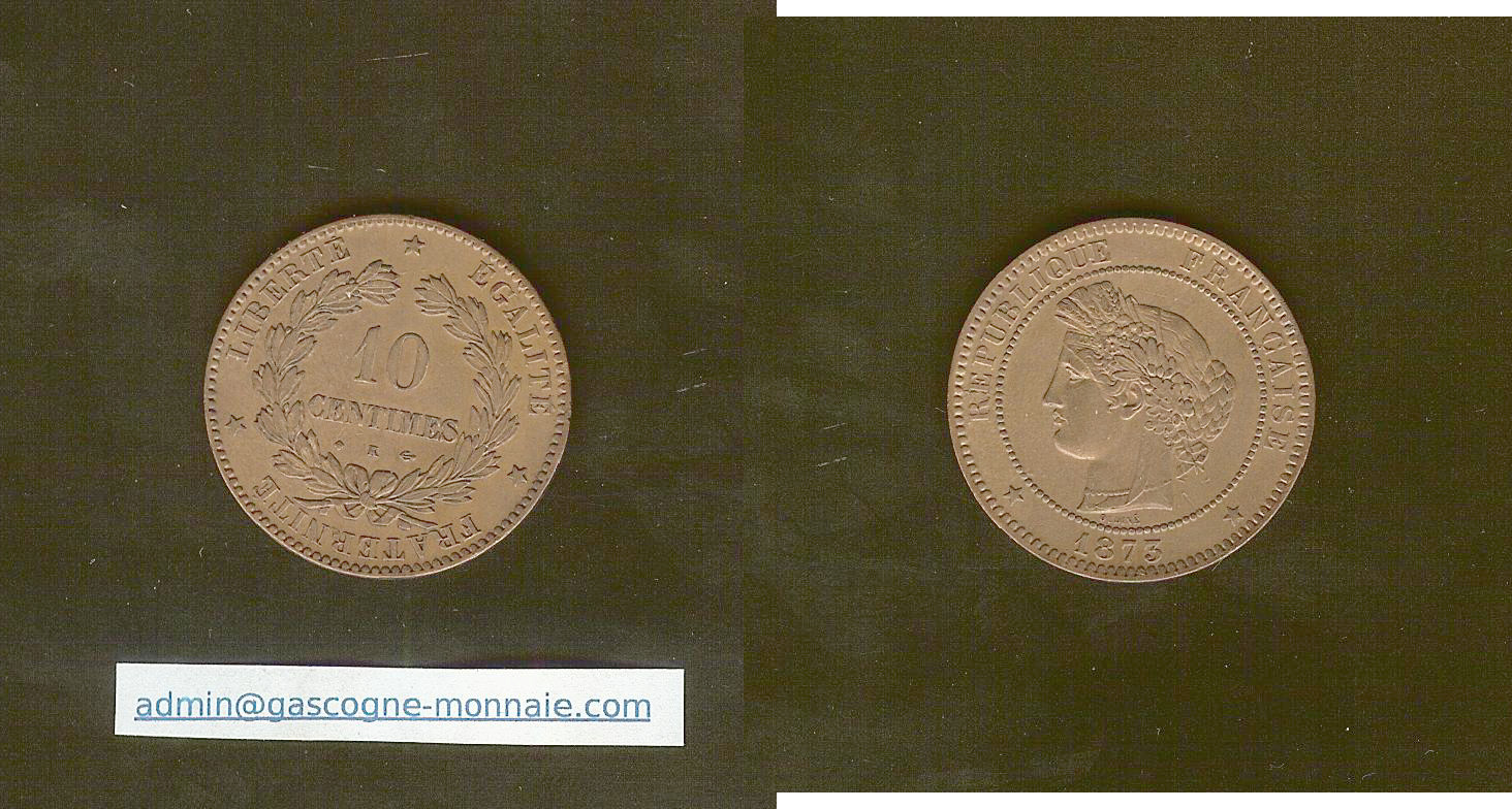 10 centimes Cérès 1873 Bordeaux TTB+